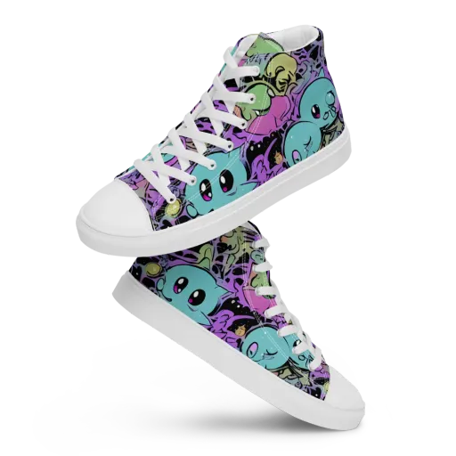 Neon Dreamlings on a Women's High Top Canvas Shoes