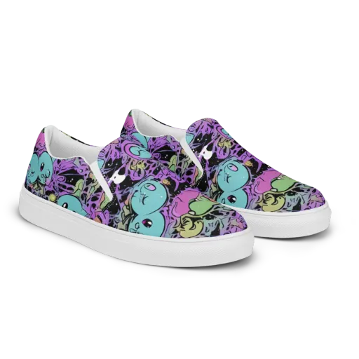 Neon Dreamlings on a Men's Slip-On Canvas Shoes