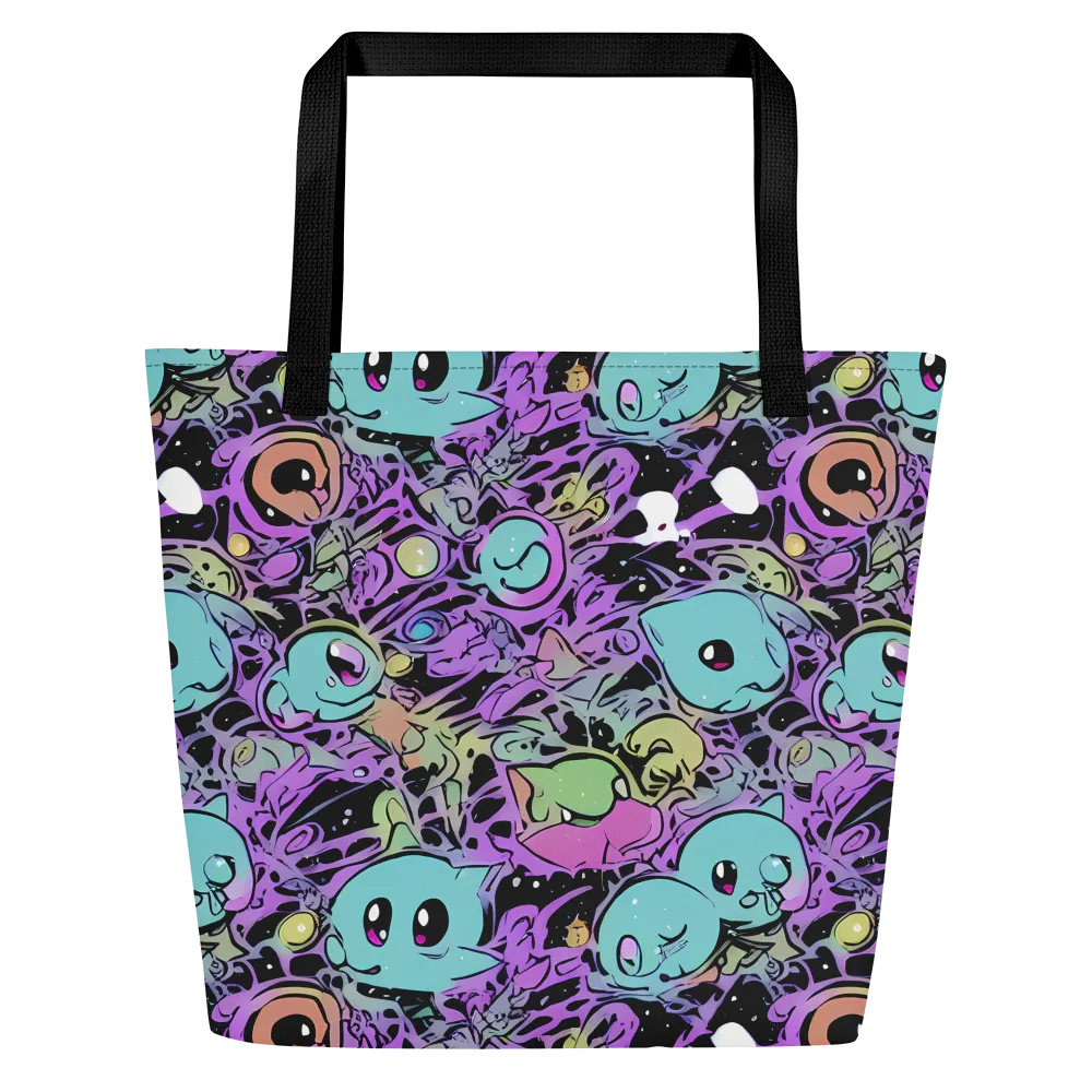 Neon Dreamlings on Large Tote Bag W/ Pocket — Front