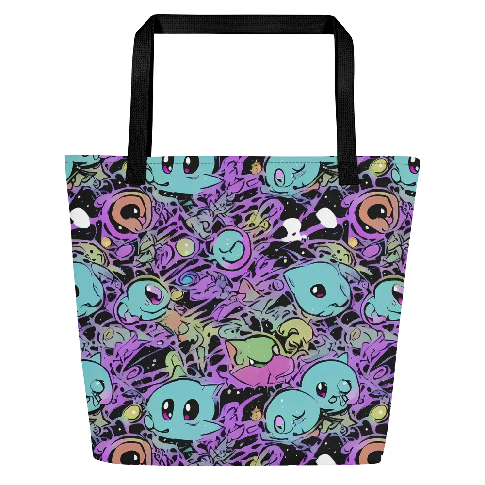 Neon Dreamlings on Large Tote Bag W/ Pocket — Front