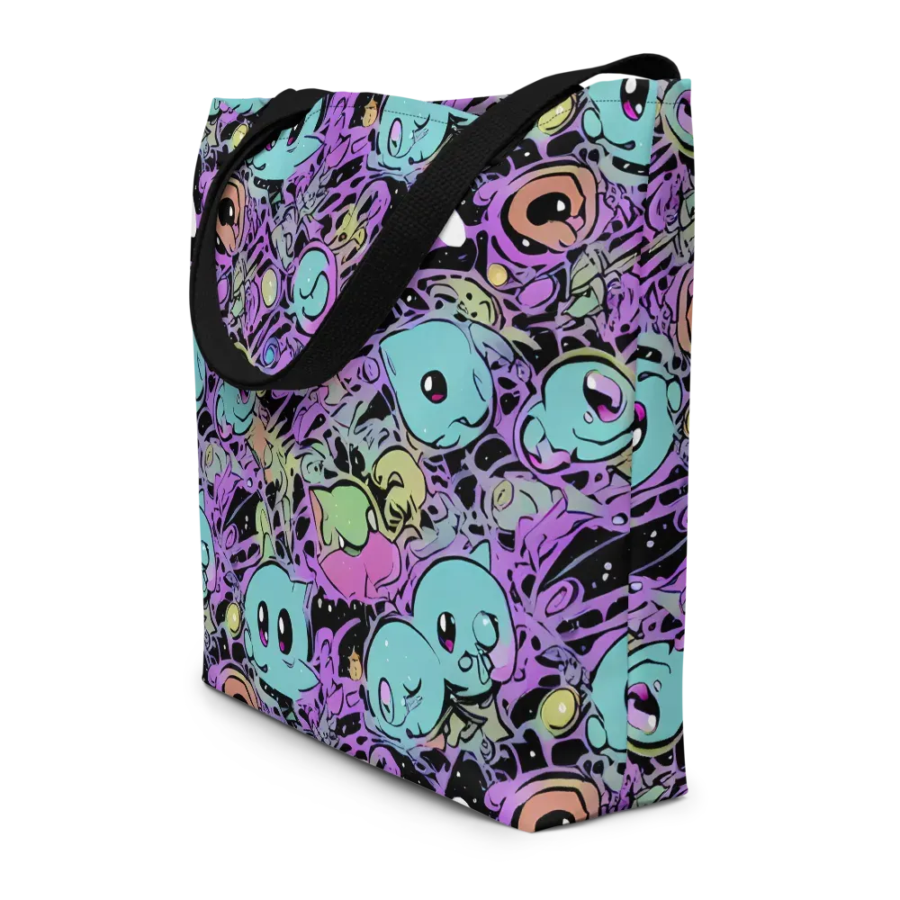 Neon Dreamlings on Large Tote Bag W/ Pocket — Front