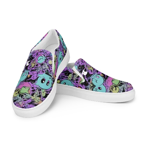 Neon Dreamlings on a Women's Slip-On Canvas Shoes
