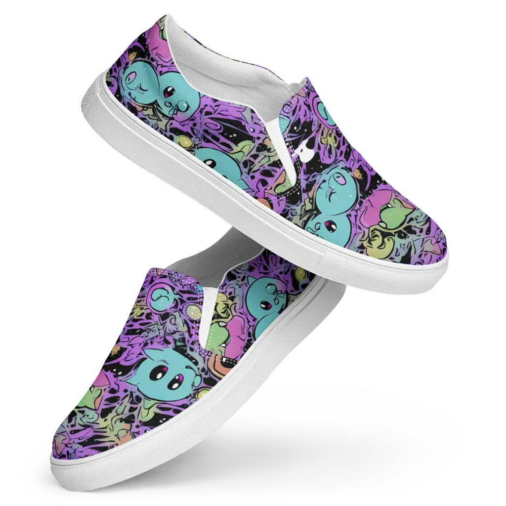 Neon Dreamlings on Women's Slip-On Canvas Shoes — Front