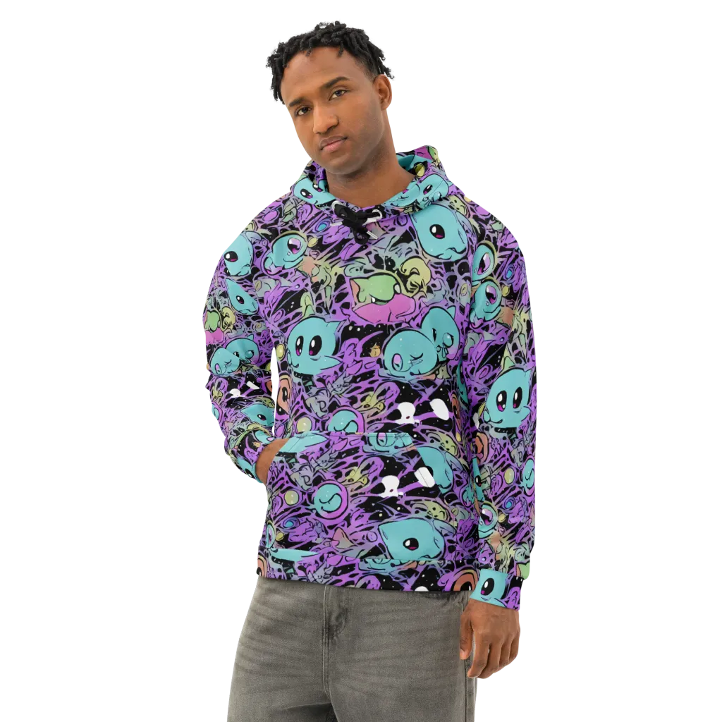 Neon Dreamlings on Cotton Hoodie — Left Front