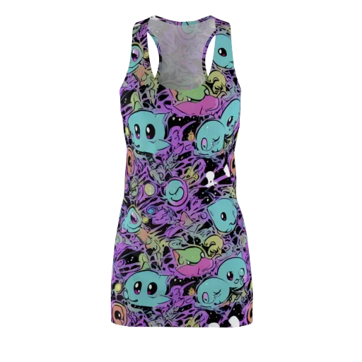 Neon Dreamlings on a Racerback Dress
