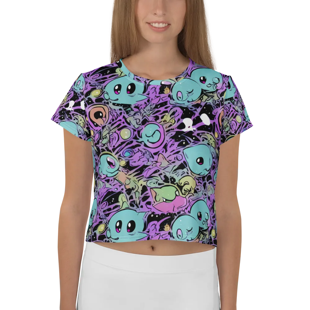 Neon Dreamlings on Crop Tee — Front