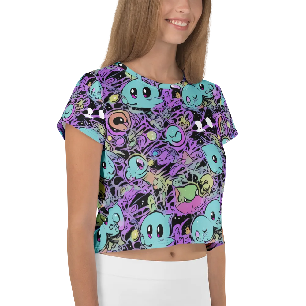 Neon Dreamlings on Crop Tee — Right
