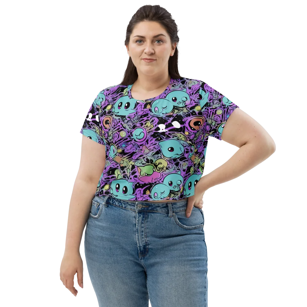Neon Dreamlings on Crop Tee — Front