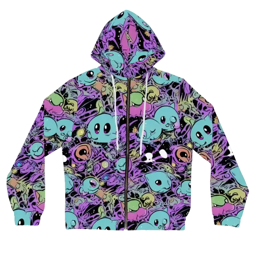Neon Dreamlings on a Women's Full-Zip Hoodie