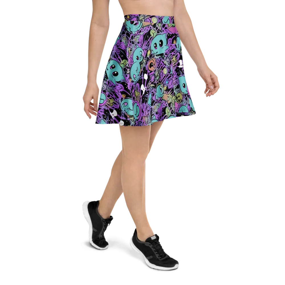 Neon Dreamlings on Skater Skirt — Right