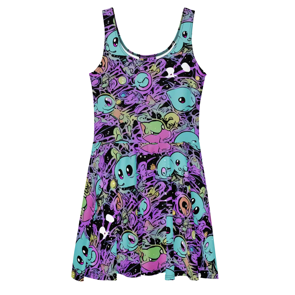 Neon Dreamlings on Skater Dress — Front