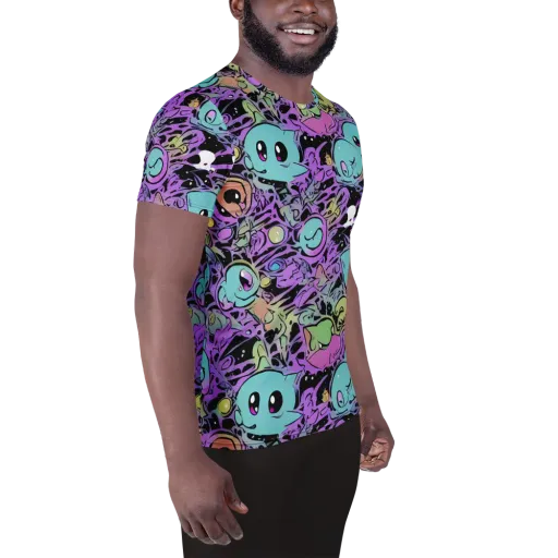 Neon Dreamlings on a Men's Athletic T-Shirt