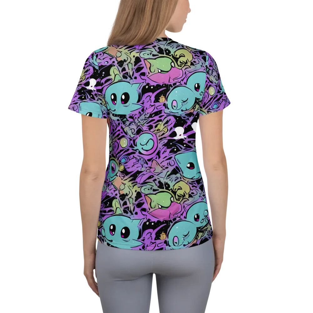 Neon Dreamlings on Women's Athletic T-Shirt — Back