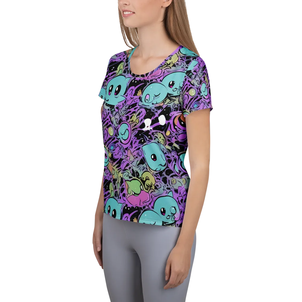 Neon Dreamlings on Women's Athletic T-Shirt — Left