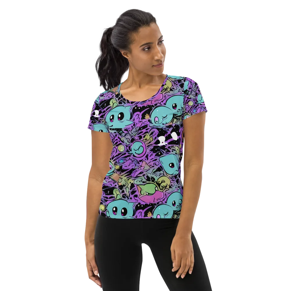 Neon Dreamlings on Women's Athletic T-Shirt — Front