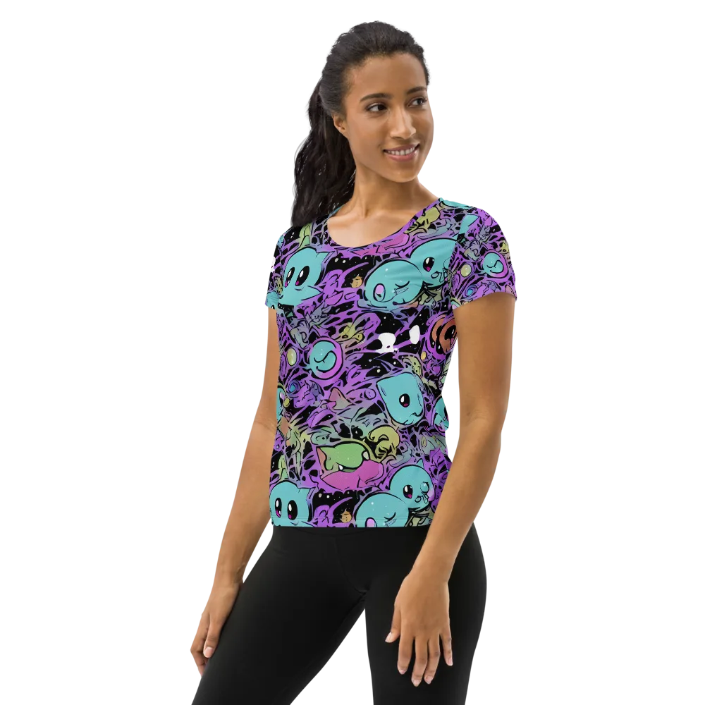 Neon Dreamlings on Women's Athletic T-Shirt — Left