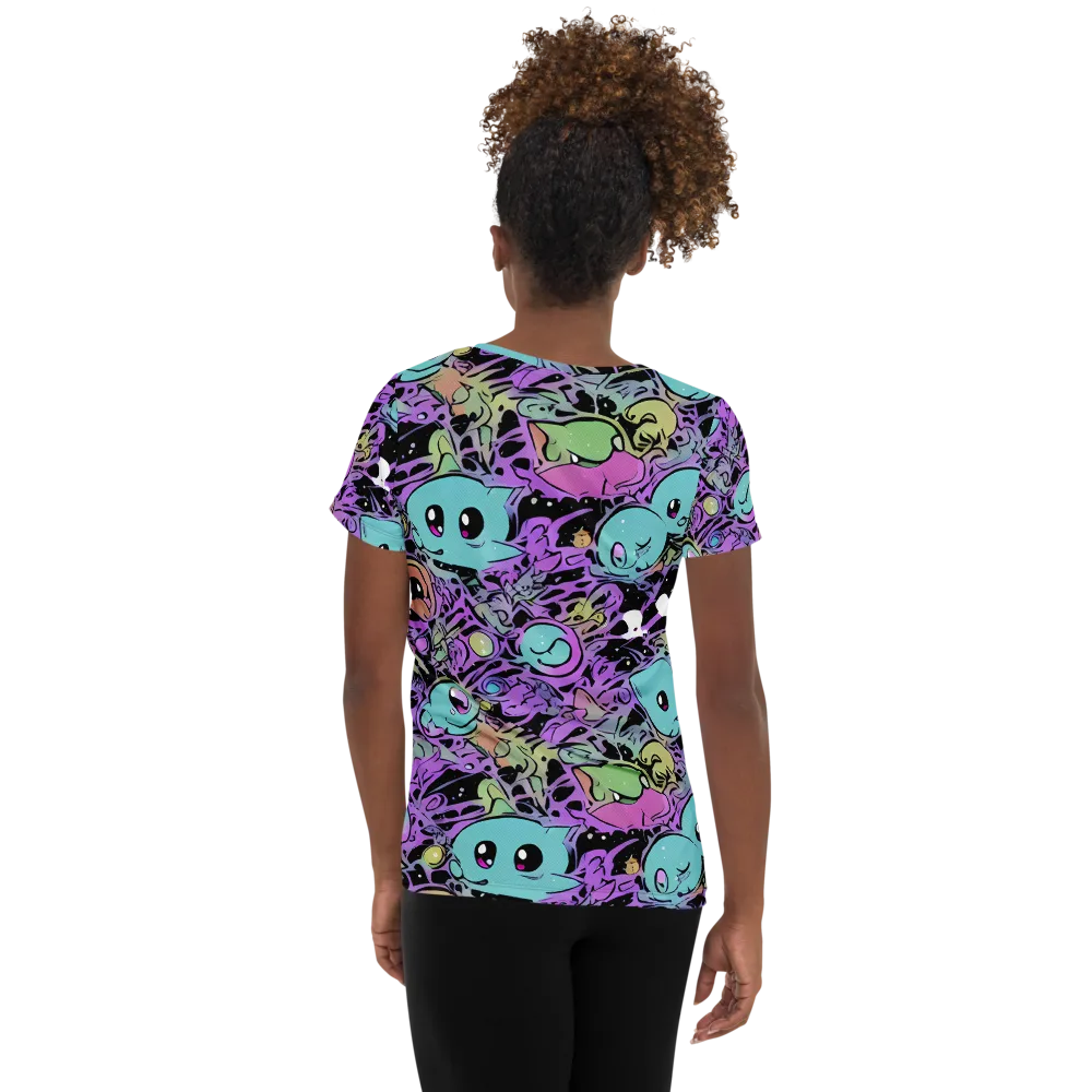 Neon Dreamlings on Women's Athletic T-Shirt — Back