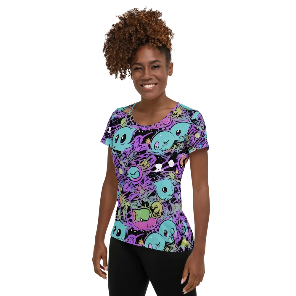 Neon Dreamlings on Women's Athletic T-Shirt — Left
