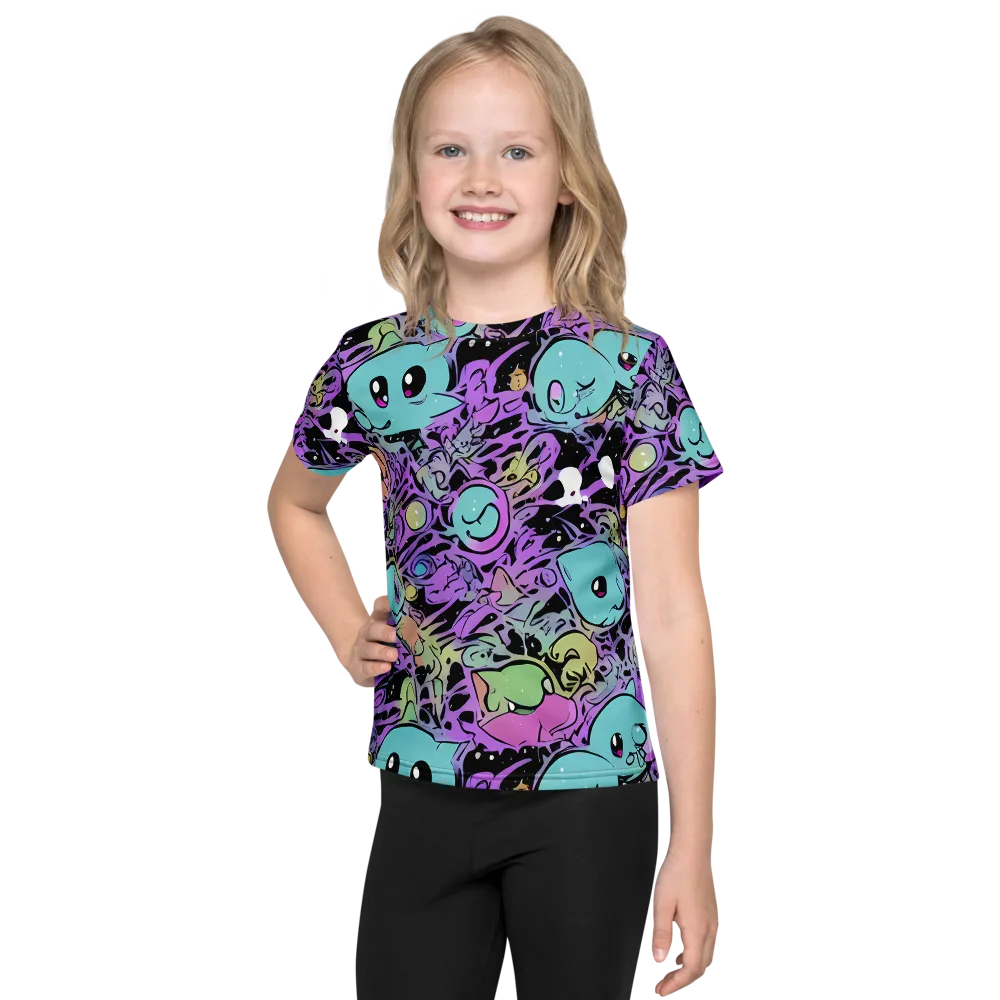 Neon Dreamlings on Kids Crew Neck T-Shirt — Front