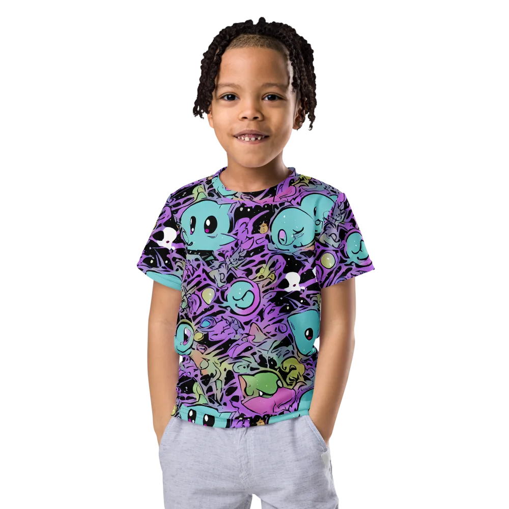 Neon Dreamlings on Kids Crew Neck T-Shirt — Front