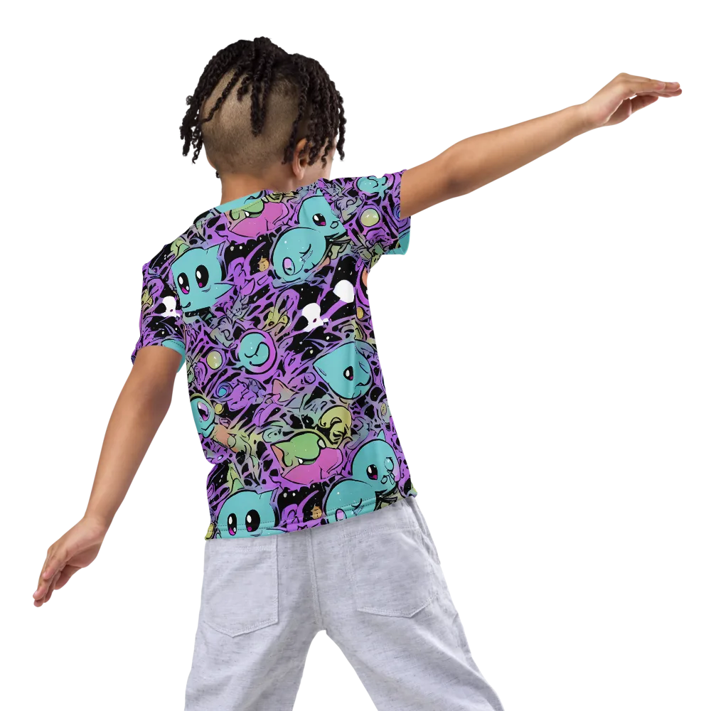 Neon Dreamlings on Kids Crew Neck T-Shirt — Back