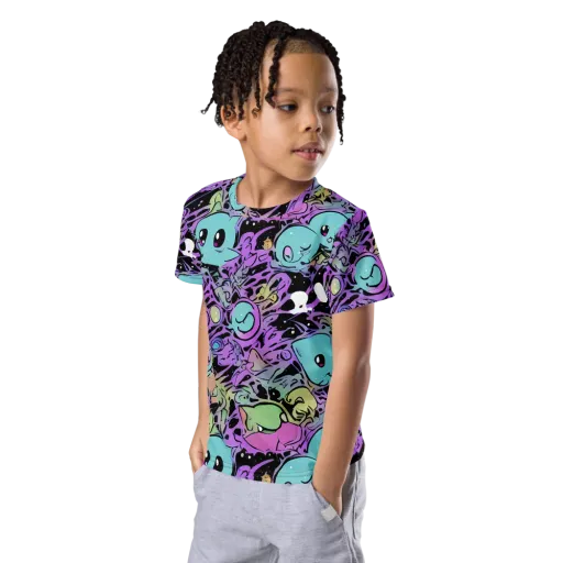 Neon Dreamlings on a Kids Crew Neck T-Shirt
