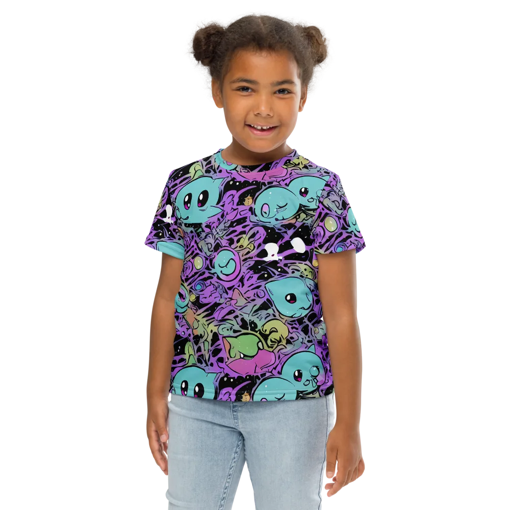 Neon Dreamlings on Kids Crew Neck T-Shirt — Front