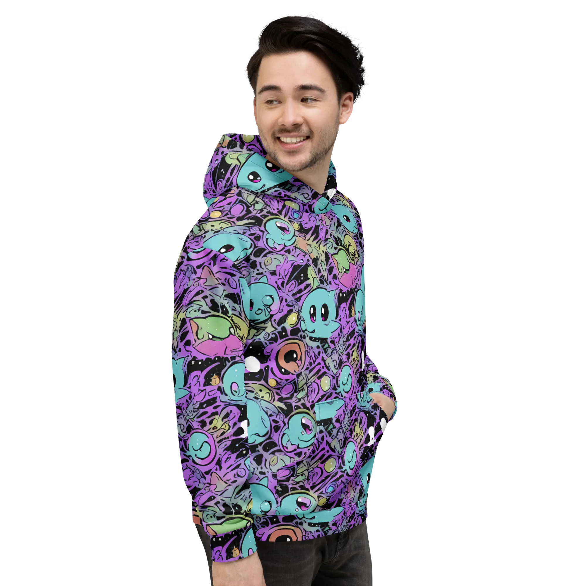 Neon Dreamlings on Hoodie — Right
