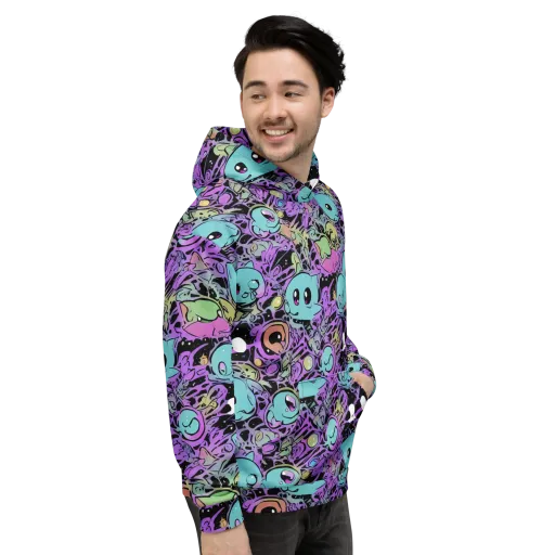 Neon Dreamlings on a Hoodie