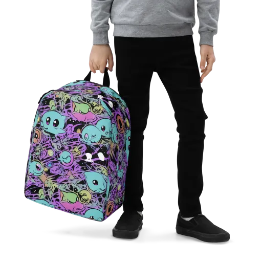 Neon Dreamlings on a Minimalist Backpack
