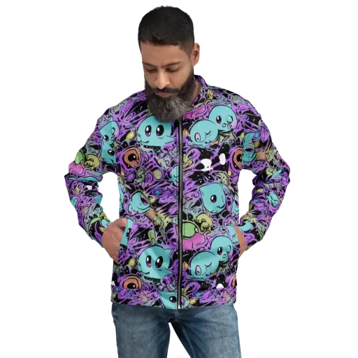 Neon Dreamlings on a Bomber Jacket