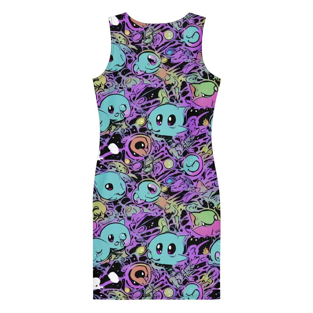 Neon Dreamlings on Bodycon Dress — Back
