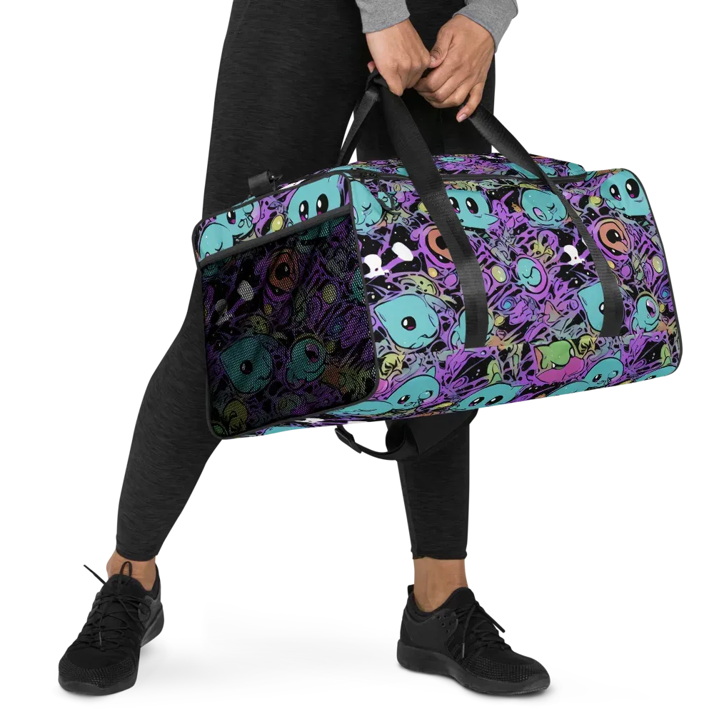 Neon Dreamlings on Duffle Bag — Right Front