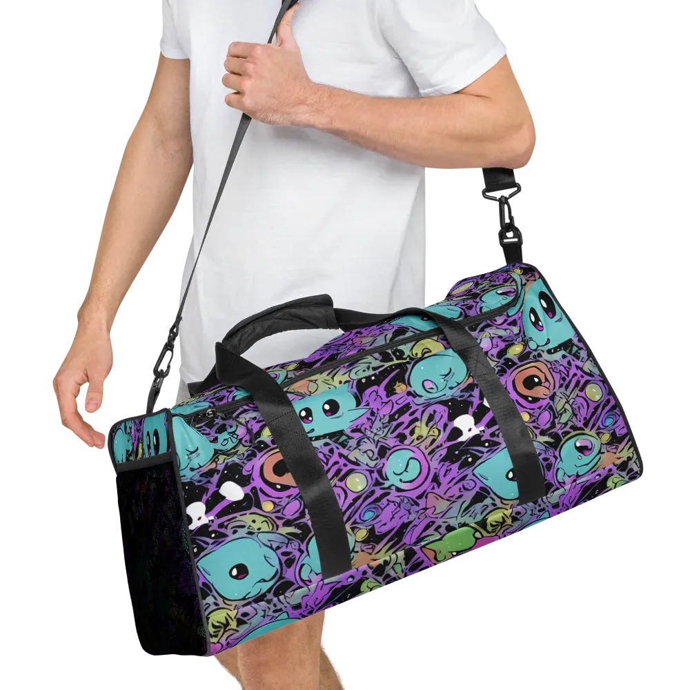 Neon Dreamlings on Duffle Bag — Right Front