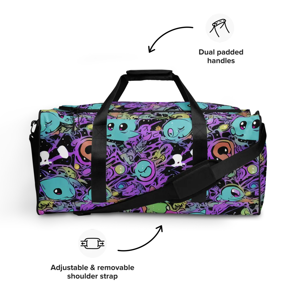 Neon Dreamlings on Duffle Bag — Front