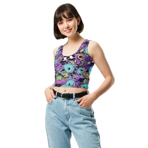 Neon Dreamlings on a Crop Top