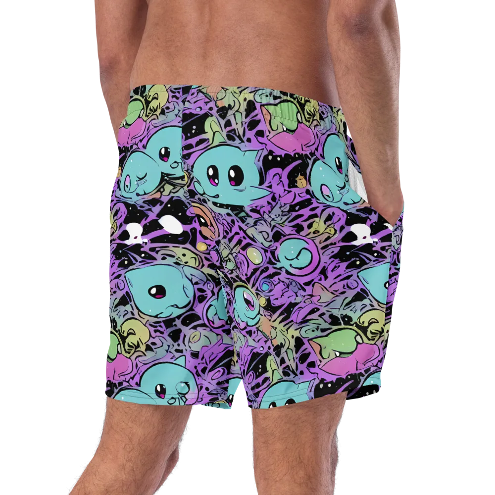 Neon Dreamlings on Swim Trunks — Right Back