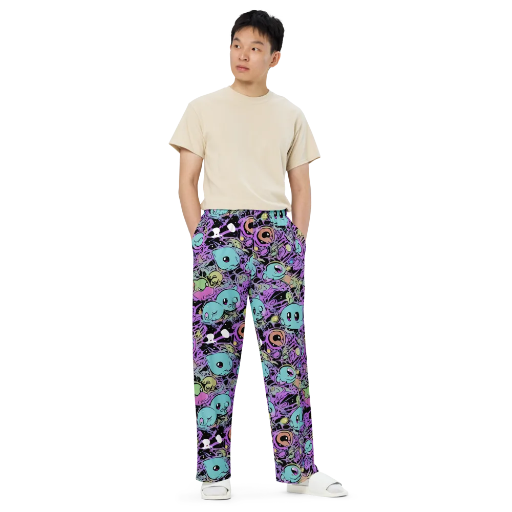 Neon Dreamlings on Wide-Leg Pants — Front