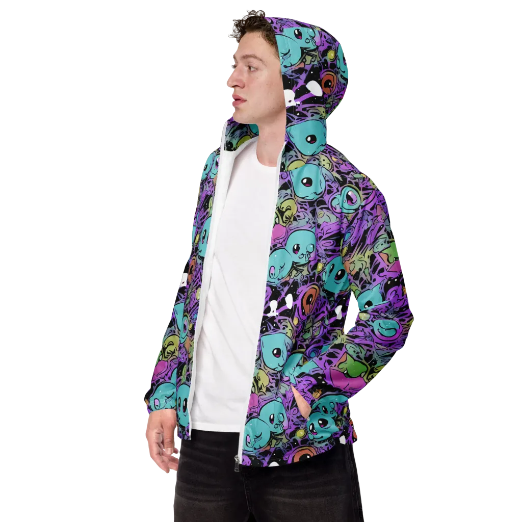Neon Dreamlings on Men's Windbreaker — Left Front