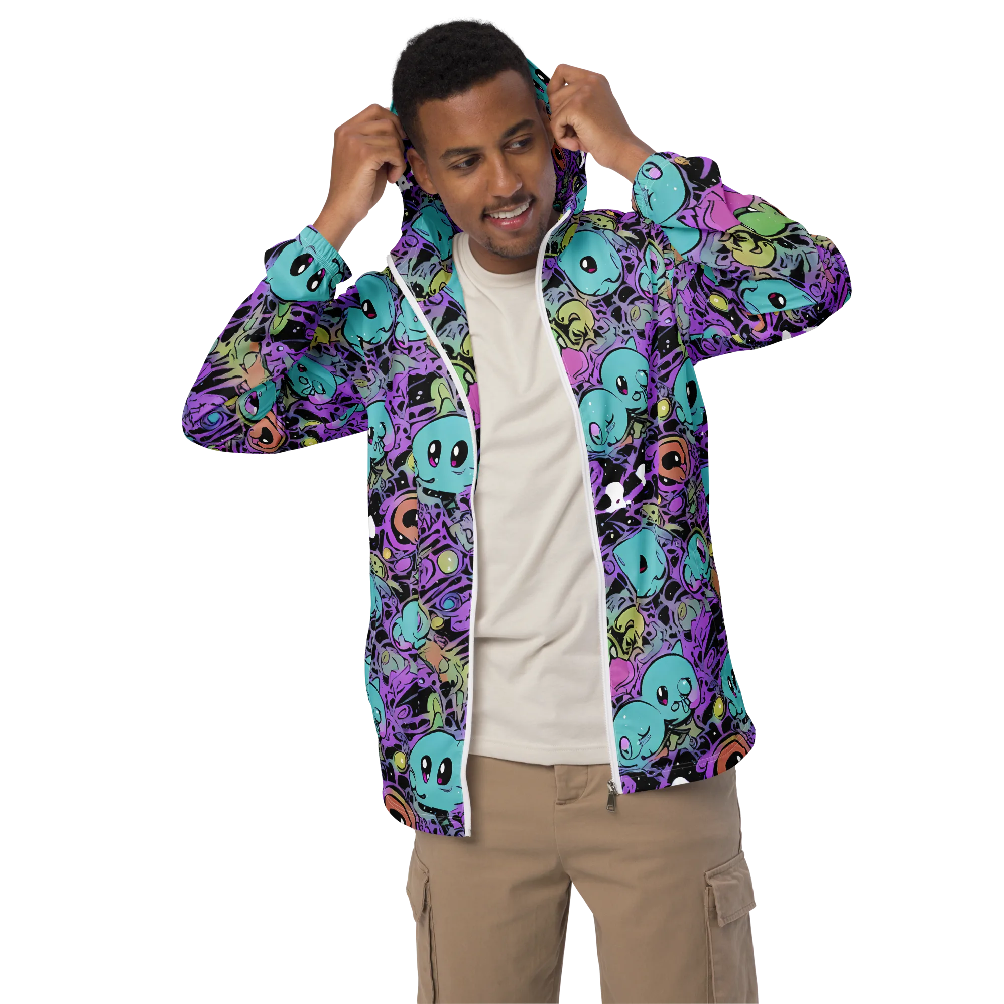 Neon Dreamlings on Men's Windbreaker — Front