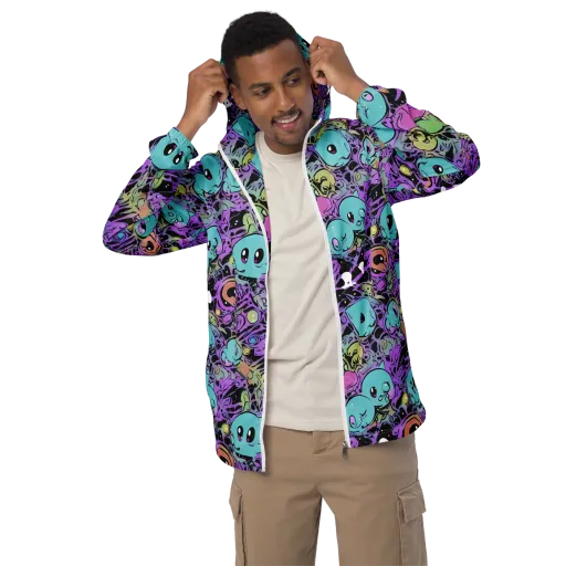 Neon Dreamlings on a Men's Windbreaker