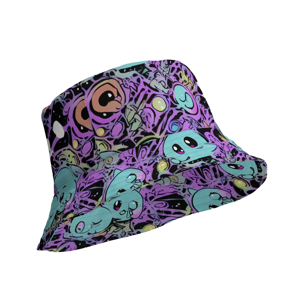 Neon Dreamlings on Reversible Bucket Hat — Product details Outside