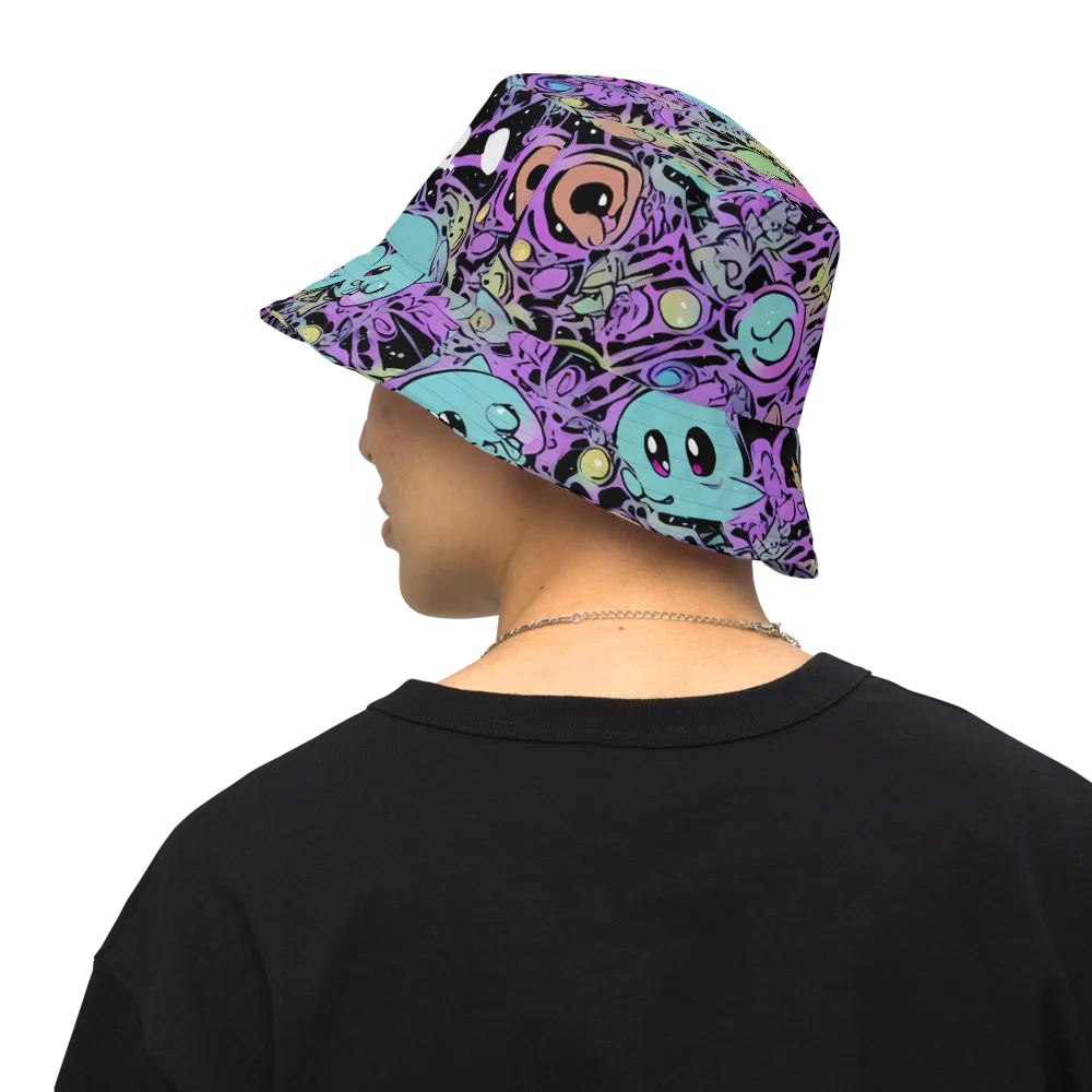 Neon Dreamlings on Reversible Bucket Hat — Back Inside