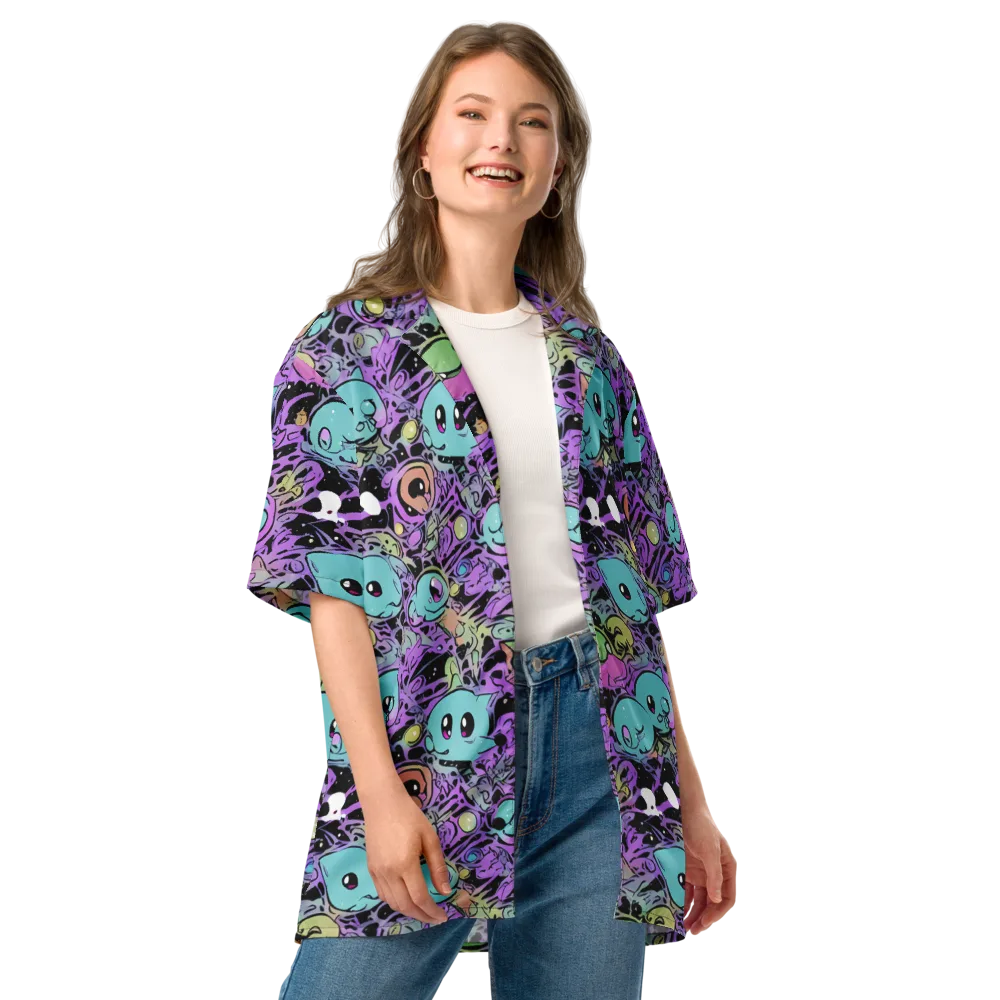 Neon Dreamlings on Button Shirt — Front