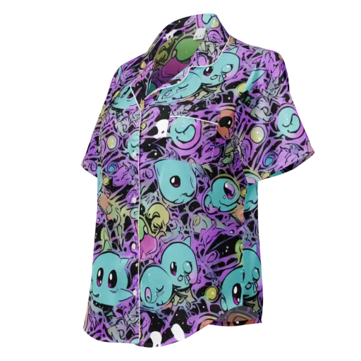 Neon Dreamlings on a Women's Short Sleeve Pajama Top