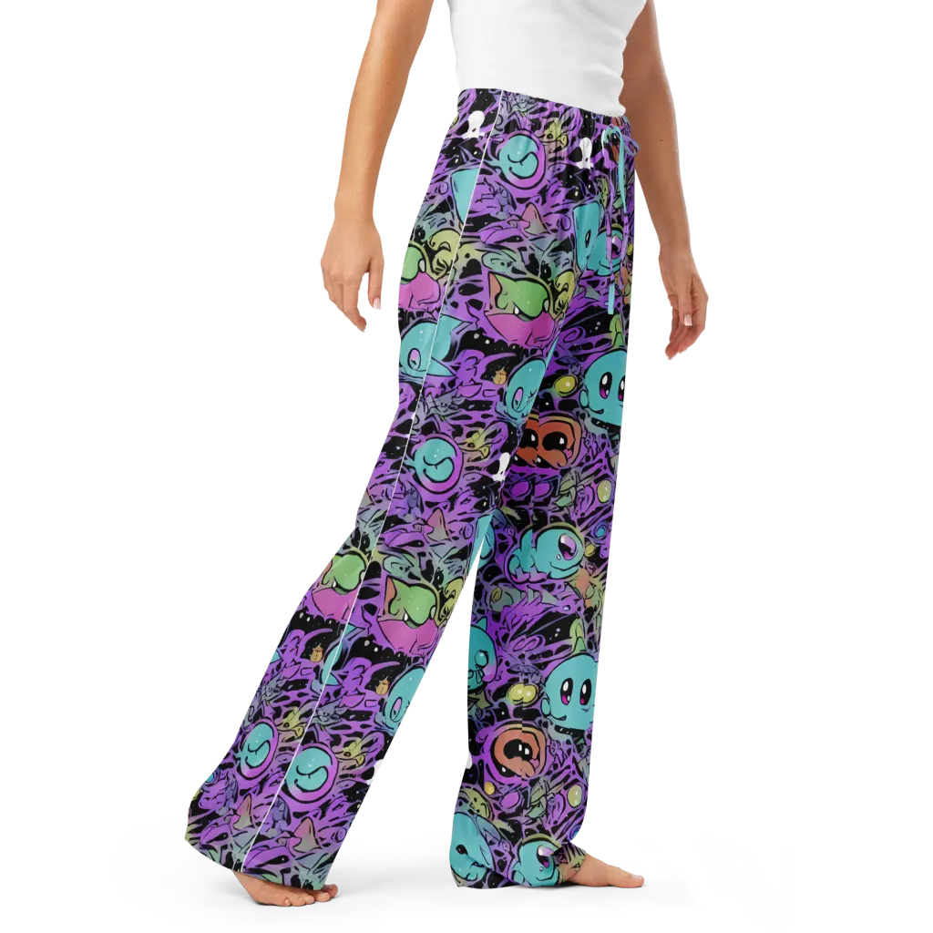 Neon Dreamlings on Women's Pajama Pants — Right Front