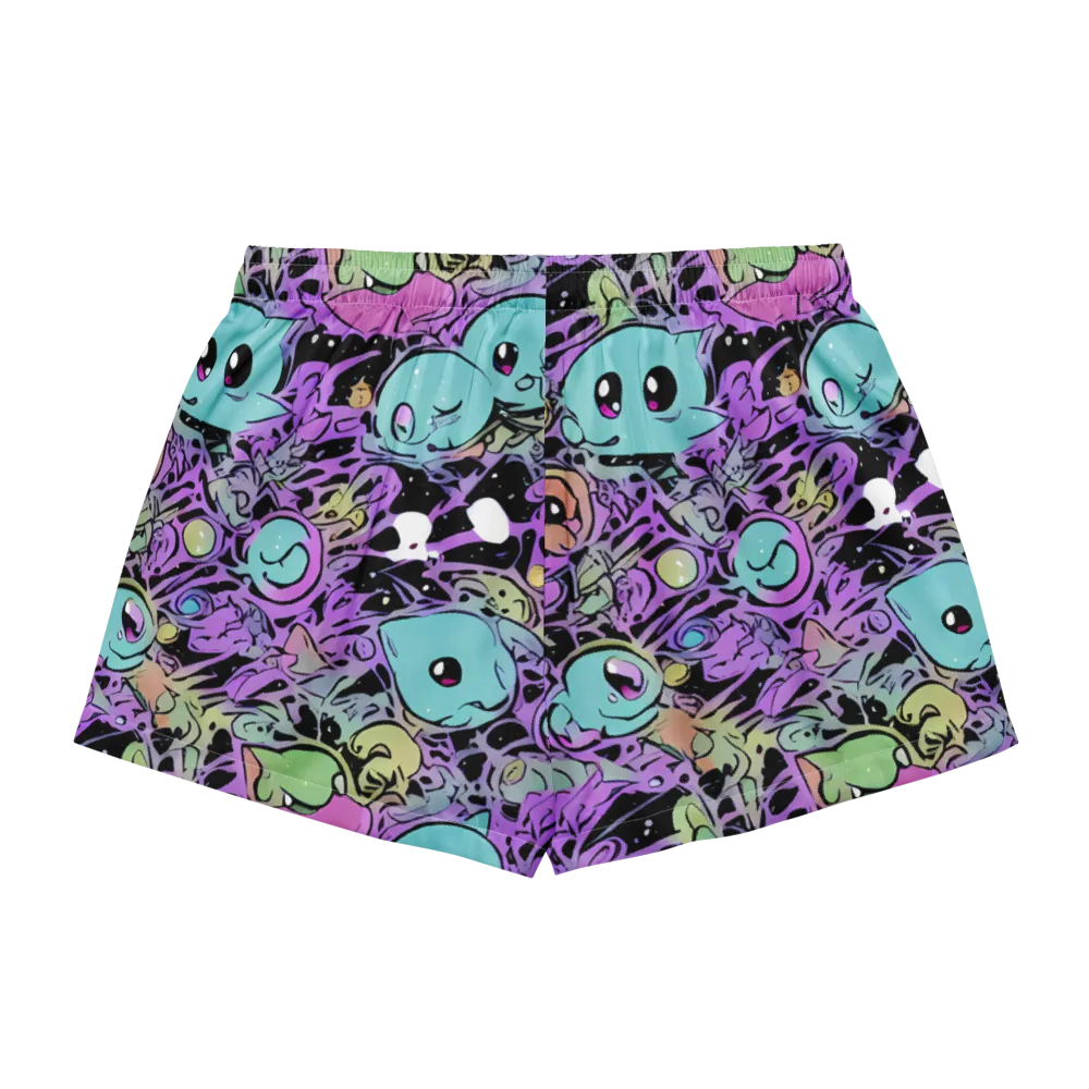 Neon Dreamlings on Women's Pajama Shorts — Back