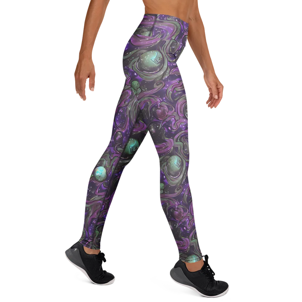 Amethyst Orbit on Yoga Leggings — Right