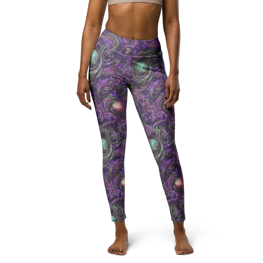 Amethyst Orbit on Yoga Leggings — Front
