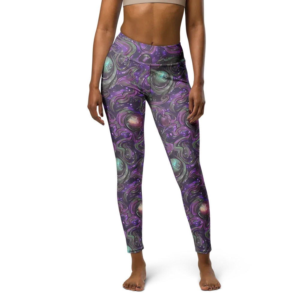 Amethyst Orbit on Yoga Leggings — Front